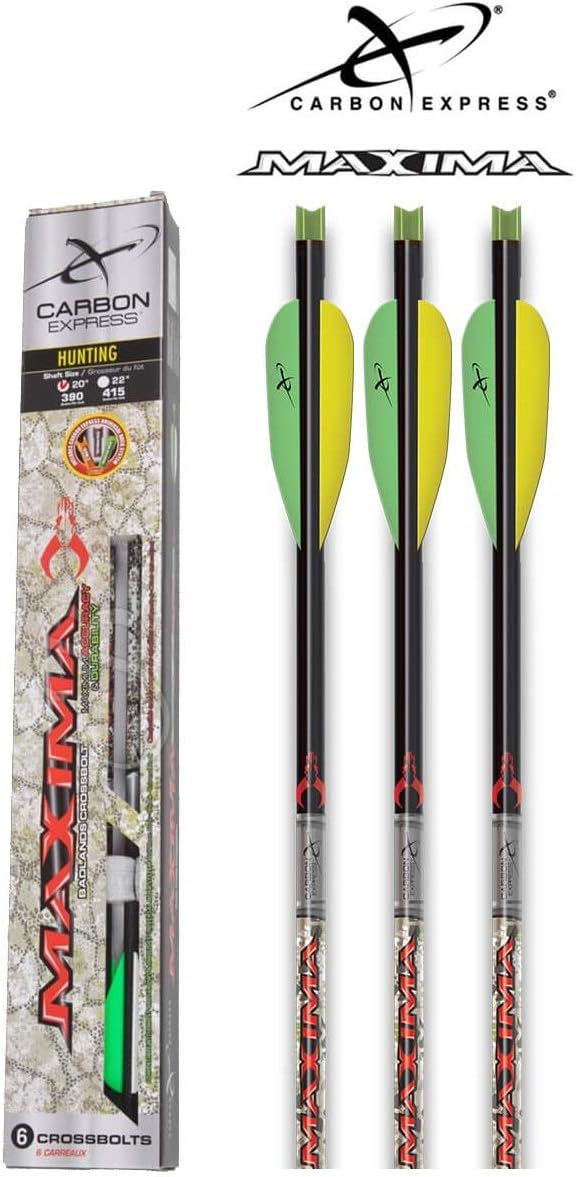 Carbon Express 52230 Maxima Badlands 20" Bolt 3Pk with Universal Nock System, Black : Sports & Outdoors