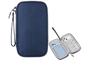 FANBODTA Electronic Organizer Travel Cable Accessories BagPouch Portable Waterproof Storage Bag Electronic Organizer Case for Cable, Mouse,USB Cable,Power Bank,Cord, Charger, Phone, Earphone (Dark Blue)