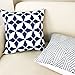 Slow Cow Canvas Embroidery Decorative Throw Pillow Cover Navy Blue Cushion Cover for Living Room 18 x18 Inches