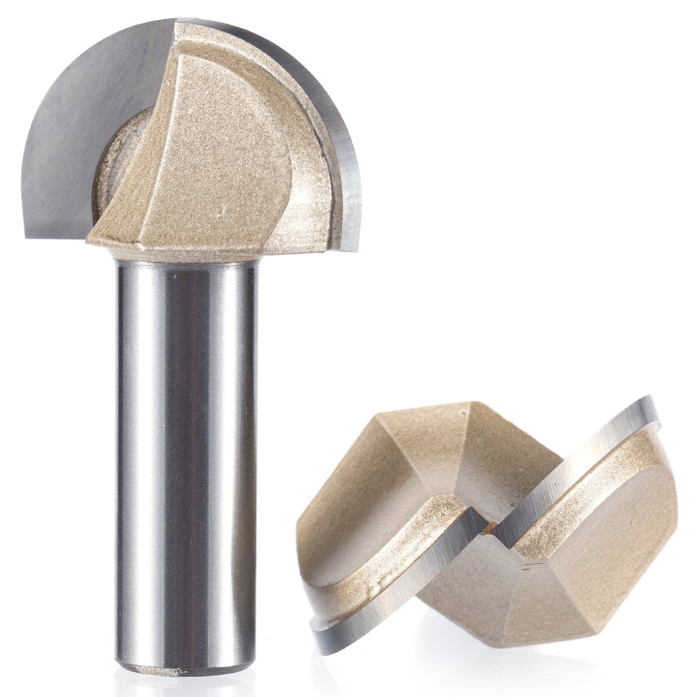 HUHAO Surface Router Bit 1/4 Shank 7/8 Cutting Diameter Round Nose