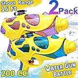 Kids Water Squirt Gun Super Water Pistol High Capacity Water Soaker Blaster Far Range Water Squirt Gun Toys for Kids Boys Girls Indoor Outdoor Swimming Pool Water Fighting Toy Party Favors(2 Pack)