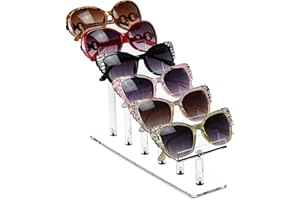 MOOCA 6 Tier Acrylic Eyeglasses Frame Stand, Sunglasses Rack, Sunglasses Stand Acrylic Sunglasses Display, Sunglasses Rack Holder, Acrylic Glass Display, Stylish Eyewear Organizer, 8”H