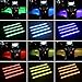 Car Interior Lights LED Under Dash Strip Lights Kits 4pcs 48 LED DC 12V Multicolor Music LED Kit with Sound Active Function and Wireless and Remote Control Car Charger Included