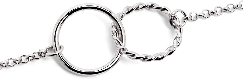 - Circles Twist Bracelet - Latão com acabamento banhado a ródio. Tamanho único para todos. Comprimento da corrente 19 cm. Joalharia Feminina