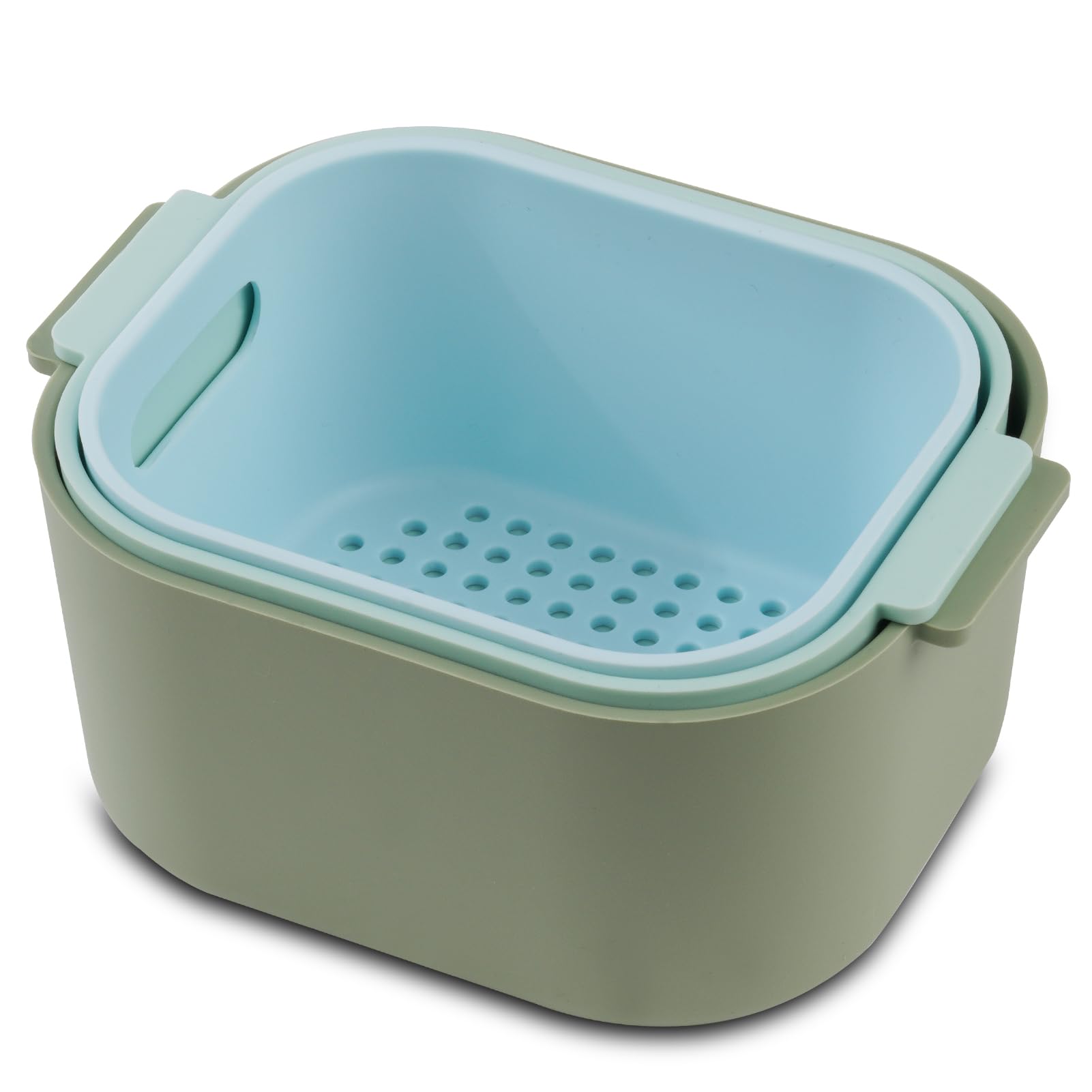 HOTUT Silicone Nesting Bowls and Sieve, 3 Pcs Soft Sand Toys Set for Kids, Beach Toys, Tuff Tray Accessories, Early Development & Activity Toys