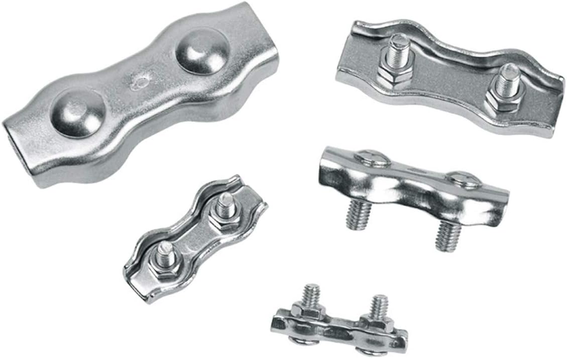4PCS Duplex Wire Rope Clamps Stainless Steel Wire Clip Cable Cleat, Pack-of-4, M8