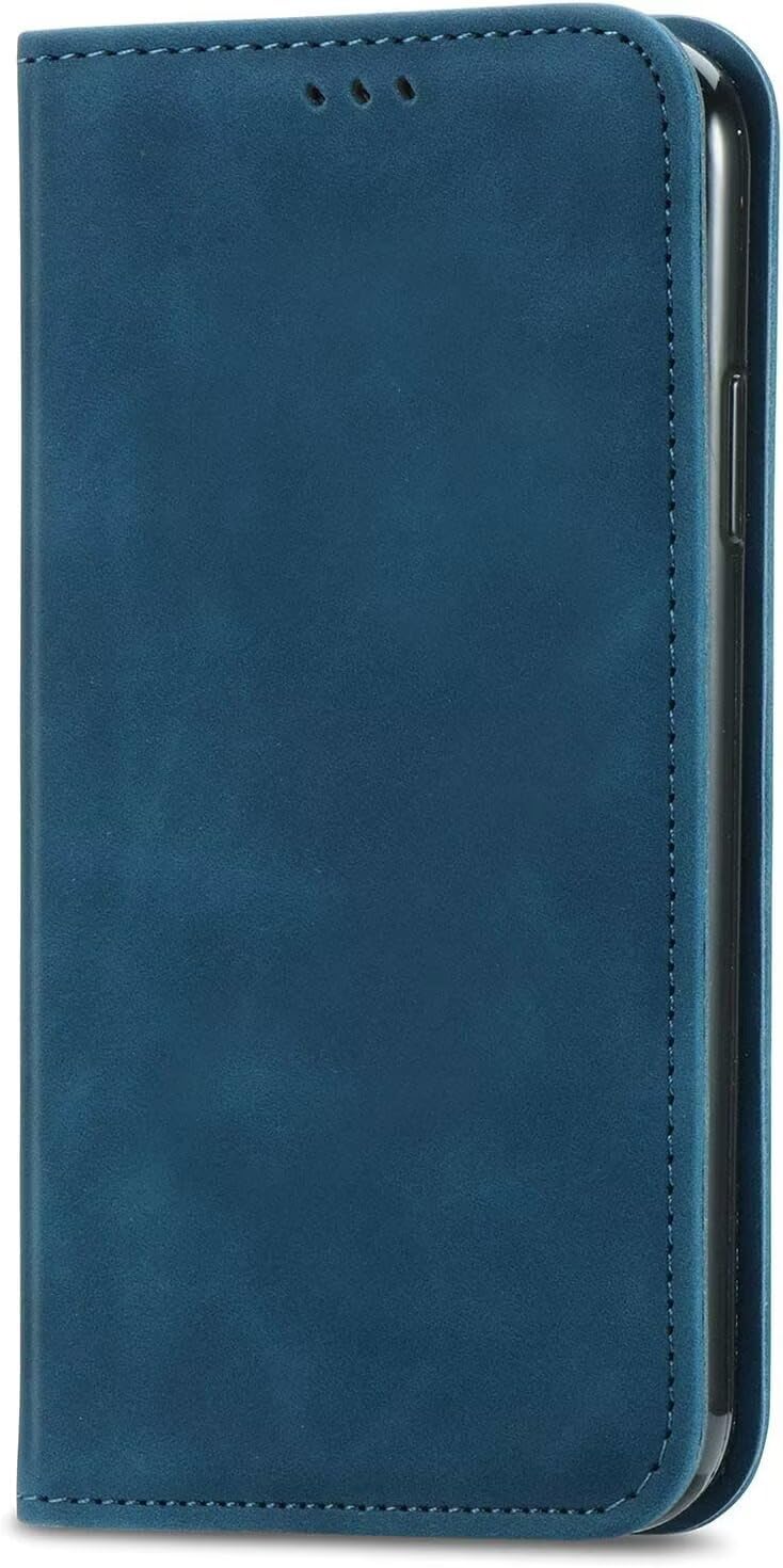 For Honor X6A Case Leather Flip Case Wallet Notebook Flip Folio Stand View Protection ShockProof Magnetic Closure Cover with Card Holder ID Slots Protective Phone Case,Blue