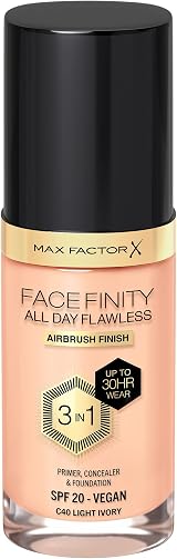 Max Factor Facefinity 3-in-1 All Day Flawless Foundation SPF 20 40 Light Ivory