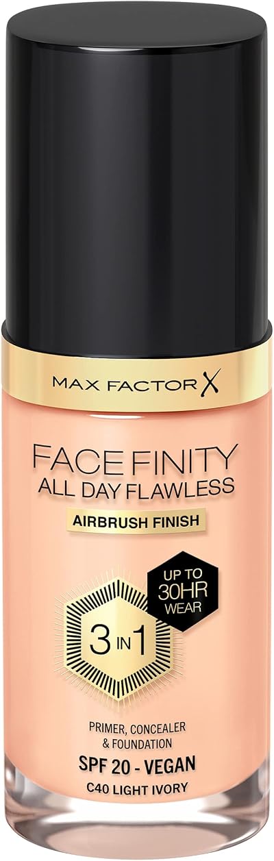 Max Factor Facefinity 3-in-1 All Day Flawless Foundation SPF 20 40 Light Ivory