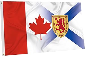 Canada Nova Scotia Flag 3x5 Ft, Made of Glossy Fabric -Silk - Vivid Color and Fade Proof,Double Stitched Printed Canadian Pro