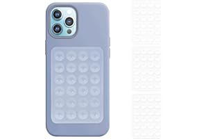 Hlija Suction Phone Case Adhesive Mount 3 Pack,Silicon Sticky Phone Grip for iPhone and Android, Hands-Free Mirror Shower Mobile Holder for Selfies and Videos -Transparent