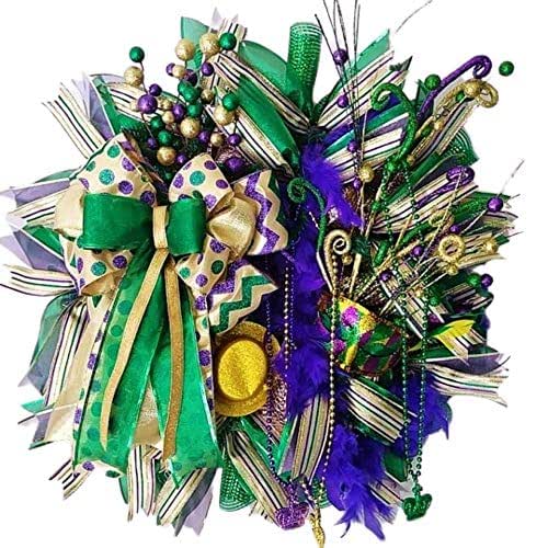 Mardi Gras Door Decor Wreath, Fat Tuesday