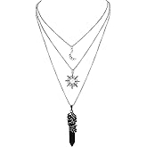 Sacina Gothic Emo Grunge Crescent Moon Choker, Moon Sun Star Choker Necklace, Goth Gothic Necklace, Halloween Christmas Jewelry Gift for Women