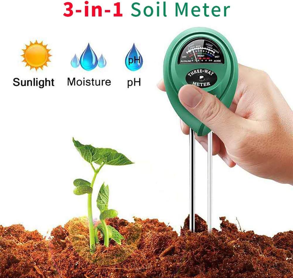 Vistefly 3-in-1 Soil Tester Moisture Meter,Plant Soil Tester, PH and Light acidity Tester,Great For Garden, Farm, Lawn, Indoor & Outdoor (No Battery needed)