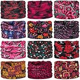 Wide Headbands Headwear Head Wrap Sport Sweatband for Men and Women,Workout,Yoga,12-in-1 12PCS/9PCS/6PCS Multifunction Magic Scarf
