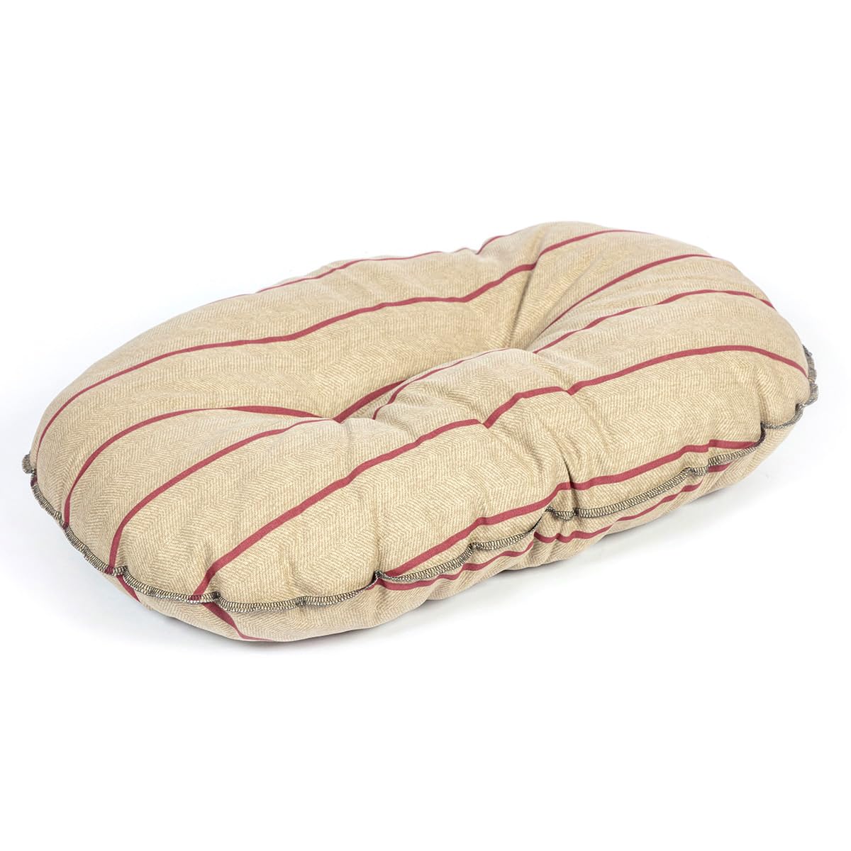 Danish Design Heritage Herringbone Beige and Burgundy Stripes Soft Quilted Dog/Puppy Mattress 35 Inch