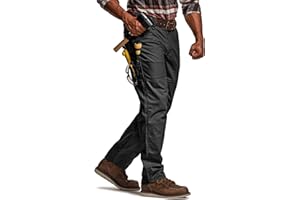 CQR Men's Quick Dry Work Pants, Water Resistant Outdoor Tactical Pants, Lightweight Stretch Cargo Hiking Pants