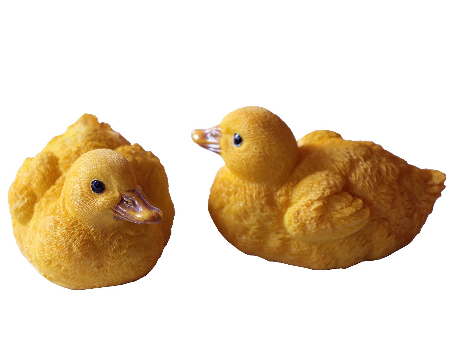 CFSky Yellow Resin Floating Duck Figurine, Set of 2, 11.5 x 7 x 6 cm, Garden Decoration