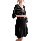 Ekouaer 3 in 1 Labor/Delivery/Hospital Gown Maternity Dress Nursing Nightgown Sleepwear for Breastfeeding