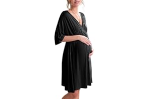 Ekouaer 3 in 1 Labor/Delivery/Hospital Gown Maternity Dress Nursing Nightgown Sleepwear for Breastfeeding