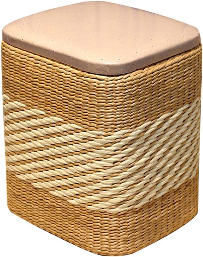 WTY Handmade Rattan Ottoman Storage Foot Stools Foot Rest Pouf Decoration Furniture [Energy Class A]