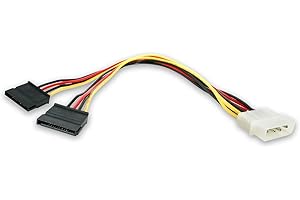 StarTech.com 12in LP4 to 2X SATA Power Y Cable Adapter - Molex to to Dual SATA Power Adapter Splitter