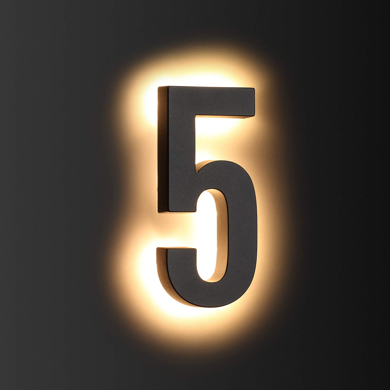 Photo 1 of LMP 12V DC Low Voltage Led House Numbers Address Numbers 8 Inches, Modern Lighted House Numbers glow at night, Waterproof Corrosion Resistant, Easy to Install (number 5 No Powers)