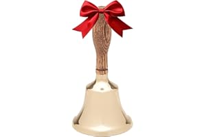 Bevin Bells Solid Brass Hand Bell | 4HB | New England Hardwood Handle | Elegant Hand Call Bell | Noise Makers | Loud Brass Bells | Easy to Grip Handle | Teacher Handheld Bell | Made in CT, USA