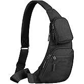 hk Sling Bag for Men with 3‑Layer Sailcloth‑Inspired Performance Fabric, Lightweight Waterproof Sling Bag for Men with Tablet Compartment, Crossbody Bag for men, Commuting, Black