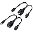 ZYF Micro USB to USB Port Adapter (OTG Cable + Power Cable) for Firestick, Streaming TV Sticks, Media Devices, Android Phone Tablet - 2 Pack