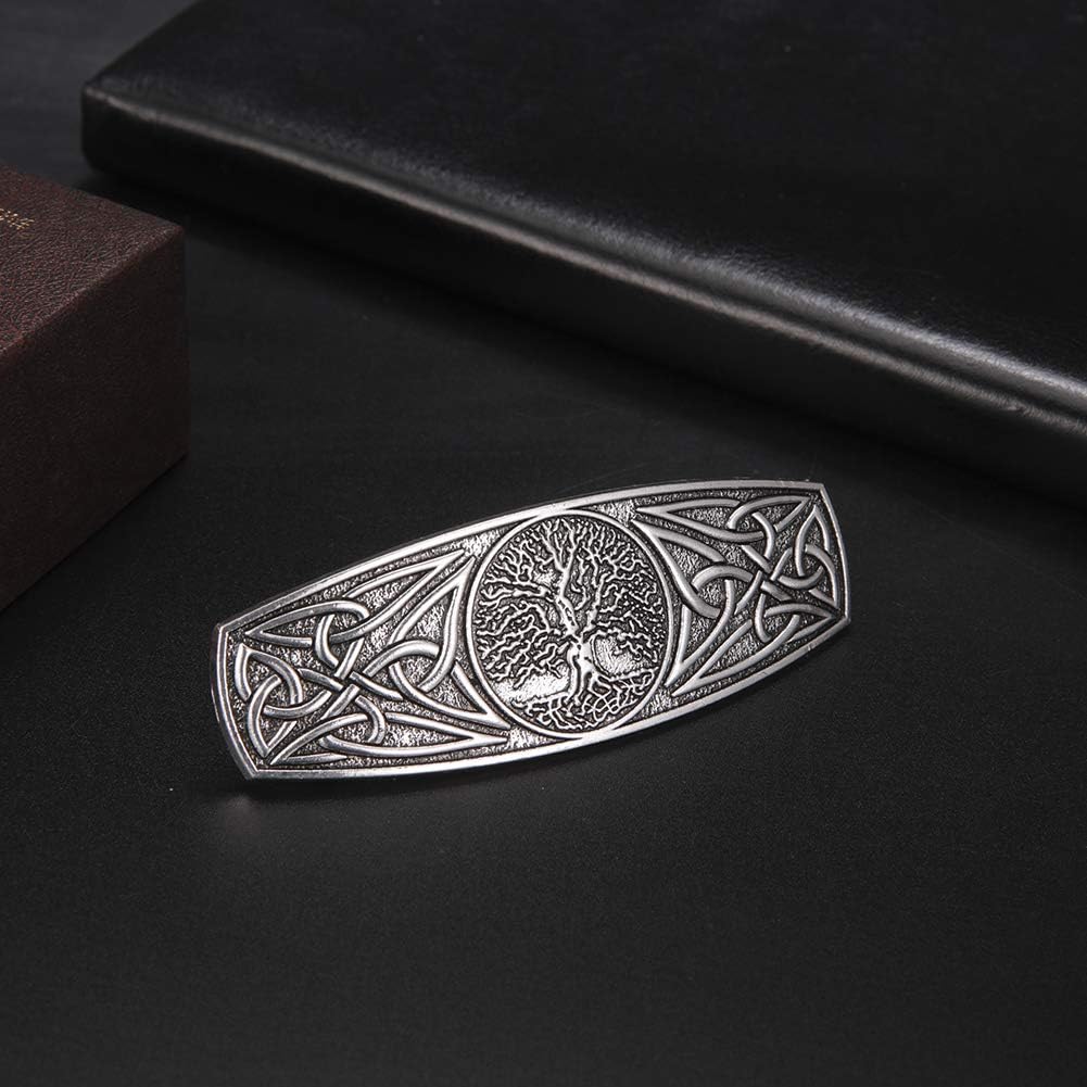 TEAMER Fashion Vintage Celtic Knot Hair Clip Metal Barrettes Hair Accessories Pattern Engraved Headwear Styling Gifts for Women Girls (Tree of Life - Image 3
