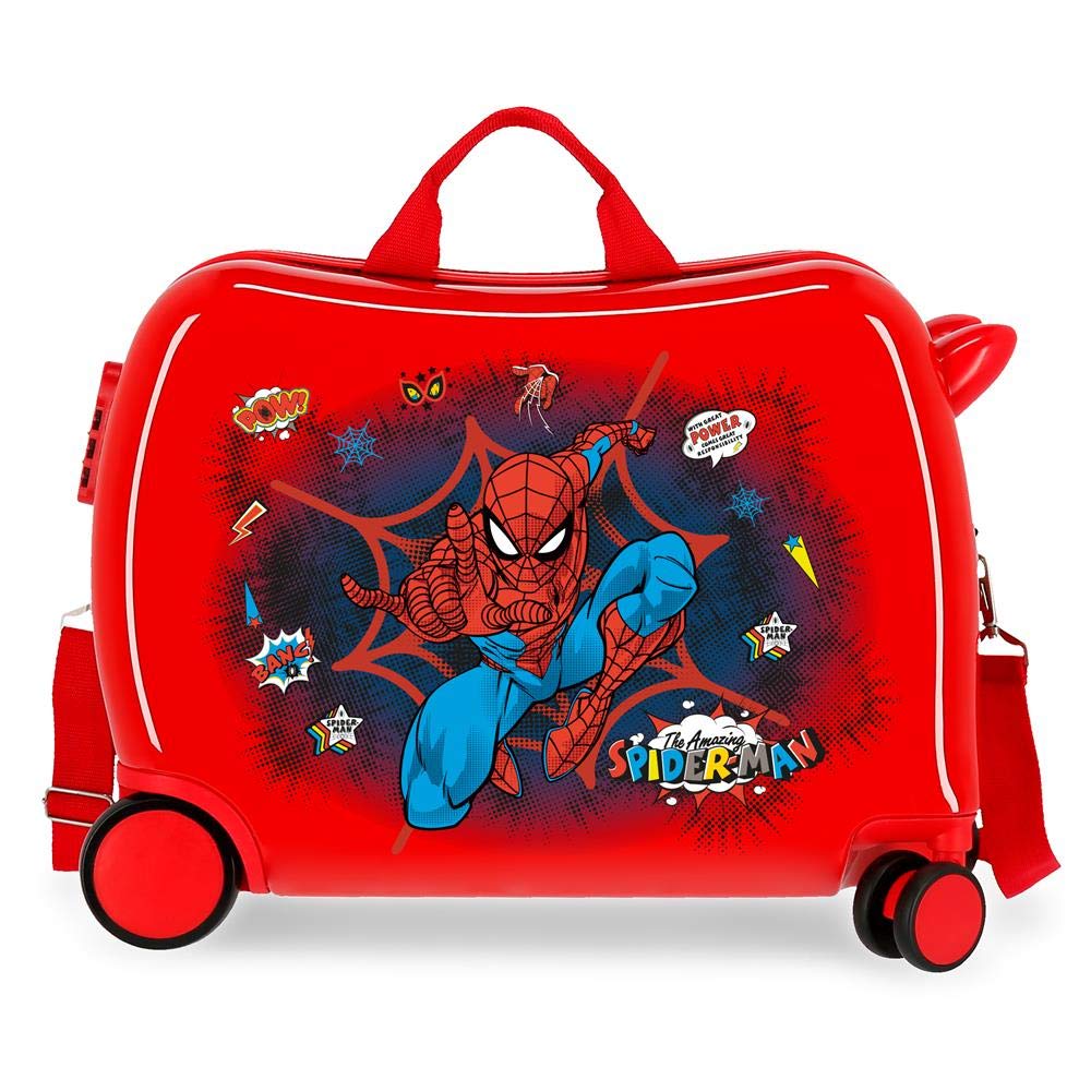 Marvel Spiderman Pop Red Kids Rolling Suitcase 50x38x20 cm Rigid ABS Combination lock 38 Litre 2.1 Kg 4 Wheels Hand Luggage