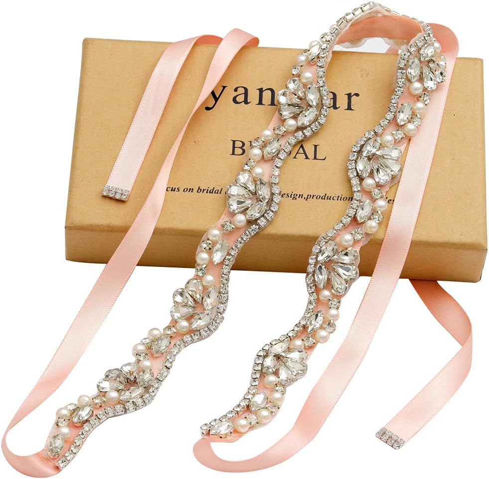 Yanstar Handmade Rhinestone belt Wedding Bridal Belt Sashes For Bridesmaid Dress โฆ