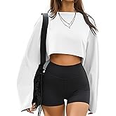 Remidoo Women's Casual Cropped Sweatshirt Long Sleeve Crop Top Crewneck Pullover Shirt