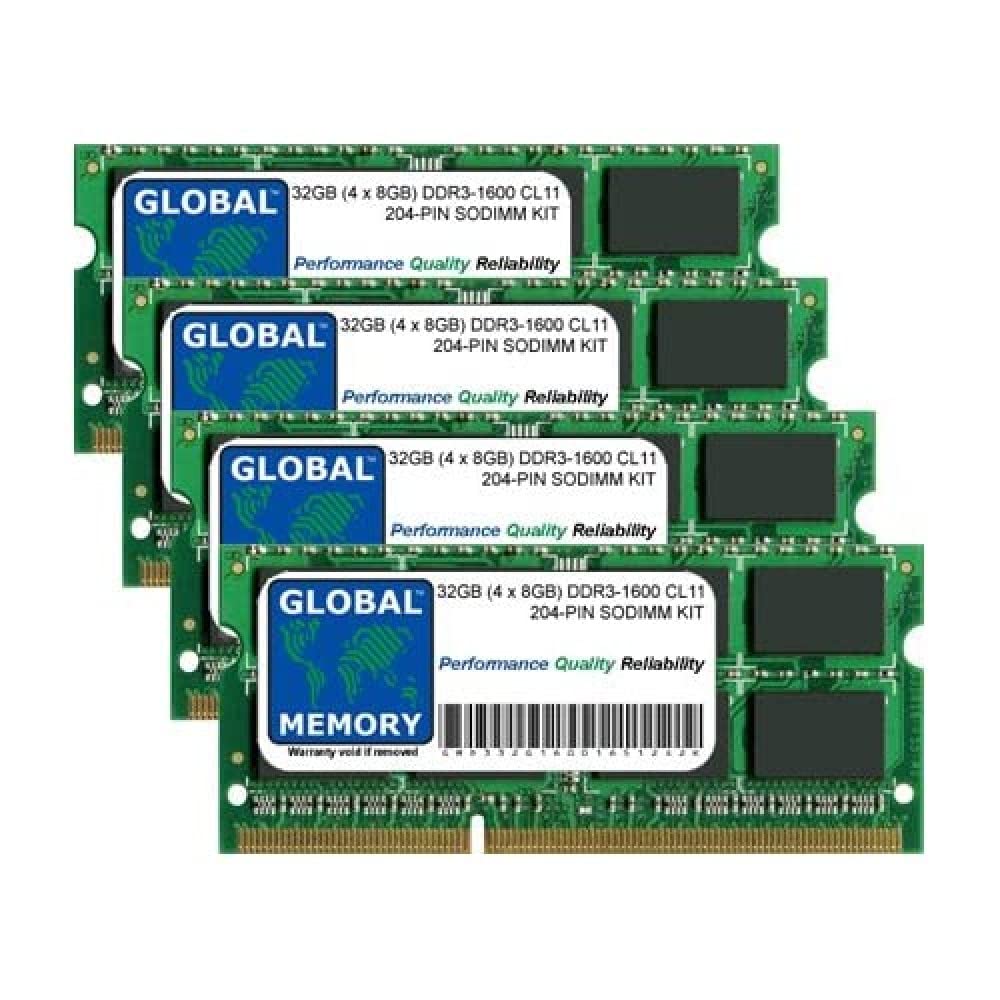 32GB (4 x 8GB) DDR3 1600MHz PC3-12800 204-PIN SODIMM MEMORY RAM KIT COMPATIBLE WITH INTEL IMAC 27" (LATE 2012 - LATE 2013)