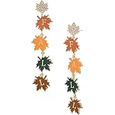 Firopia Fun Fall Earrings for Women|Pumpkin Maple Leaves Boots Squirrel Cake Coffee Cup Rabbit Mushroom Dangle Earrings |Thanksgiving Harvest Autumn Jewelry Gifts