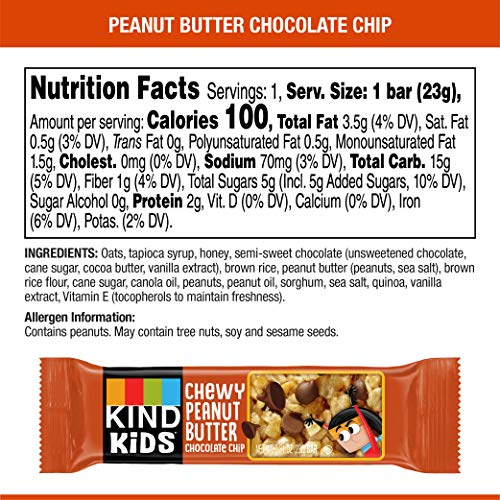 KIND Kids Granola Chewy Bar, Peanut Butter Chocolate Chip, 10 Count (6