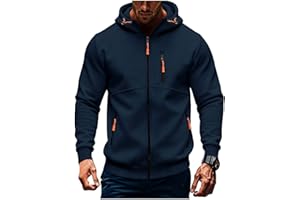 Zip Up Hoodie for Men Long Sleeve Hooded Sweatshirt Loose Lightweight Tactical Hoodies Sport Cardigan Jackets Zipper Pockets