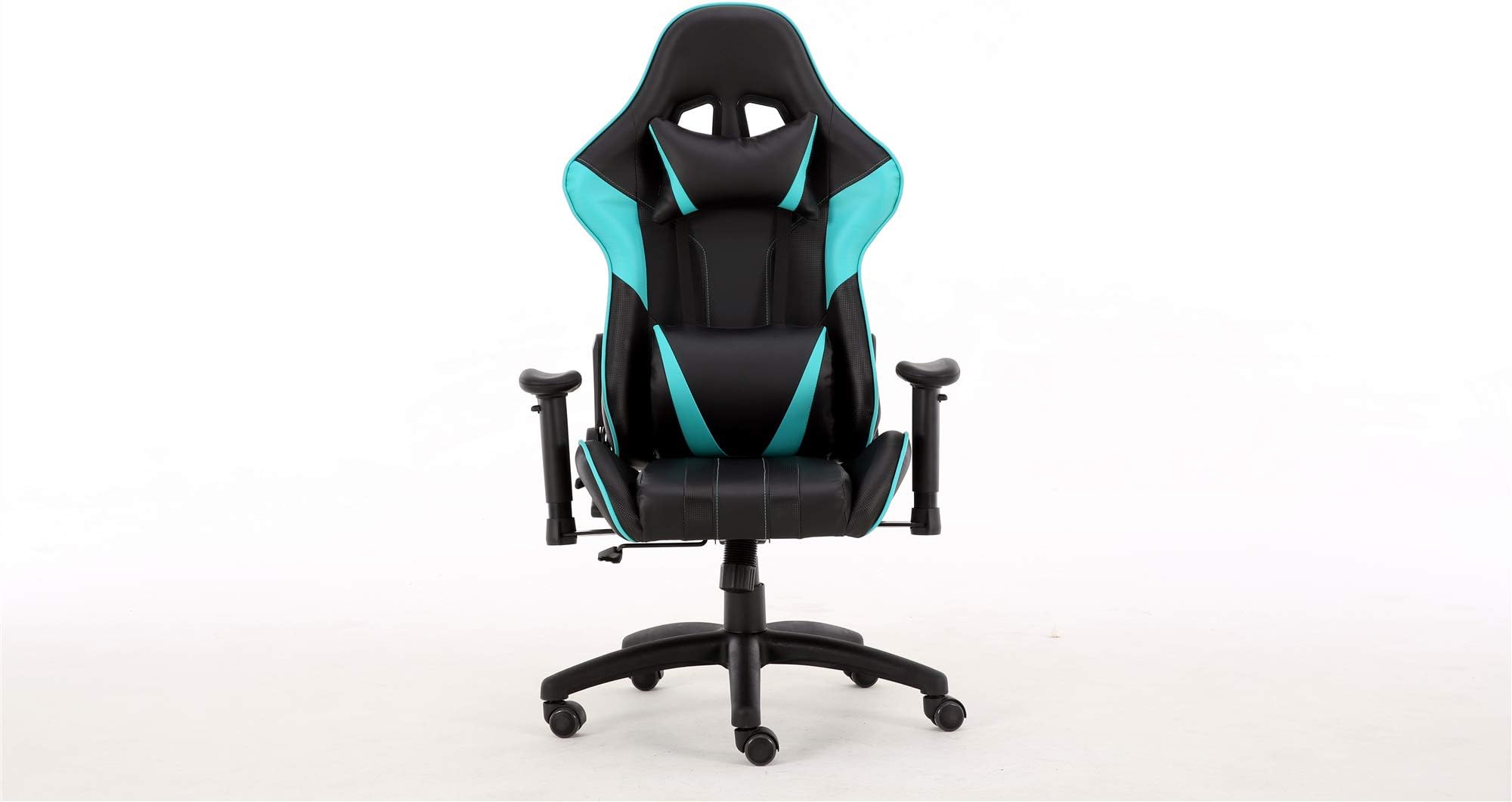 Gaming Chair Racing Office Computer Game Chair Ergonomic Backrest and Seat Height Adjustment Recliner Swivel Rocker with Headrest and Lumbar Pillow E-Sports Chair(Blue)