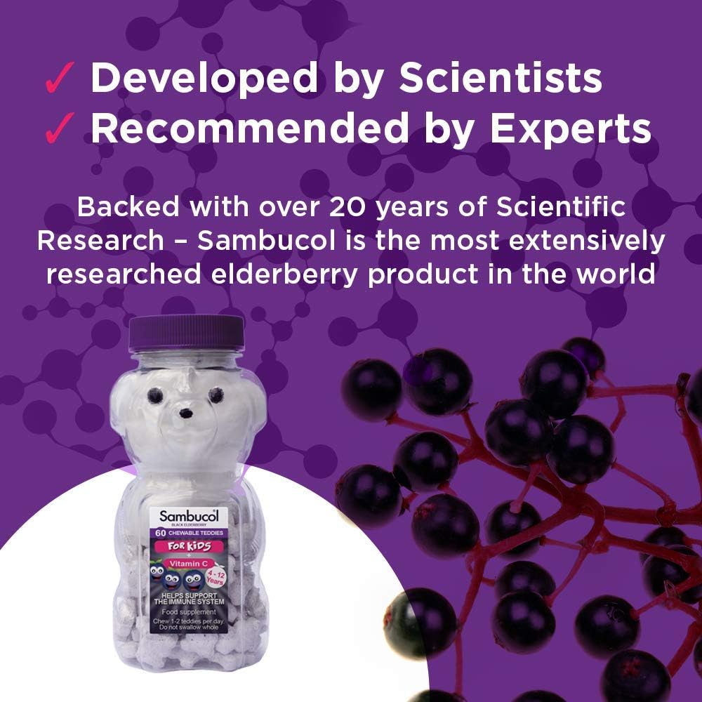 Sambucol Natural Black Elderberry Kids Chewable Teddies, 60 Count (Pack of 1) - Image 4