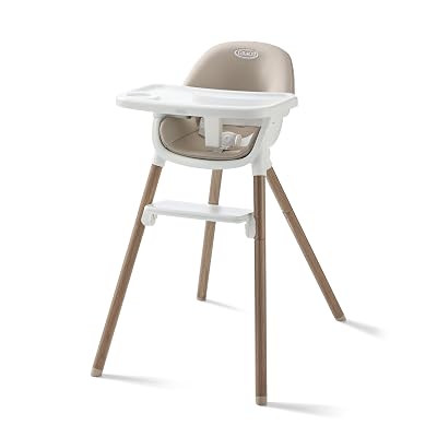 Graco Ready2Dine 4-in-1 Highchair, Portable High Chair with 4 Growing Stages, Foldable Baby High Chair, Toddler Feeding Seat, Youth Stool, and Big Kid Seat, Linden