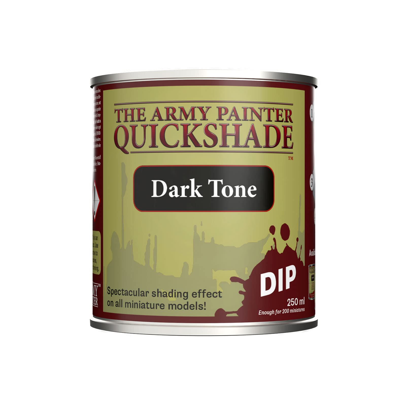 The Army Painter Quickshade Dip Dark Tone, for Quickly Dipping and Shading Entire Wargaming Armies, Oil Wash for Miniature Figures, for Tabletop Roleplaying or Wargames, 250 ml
