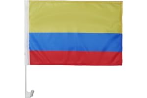 AZ FLAG - Colombia Car Flag 18'' x 12'' - Colombian Car Flags 30 x 45cm - Banner 18x12 INCHES Plastic Stick - Drapeau Colombi