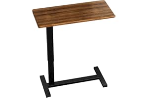 Kasinali Overbed Table with Hidden Wheels, Height Pneumatic Adjustable Medical Bedside Table, Hospital Bed Table, Home Standing Mobile Laptop Cart & Rolling Tray Desk (Bedridden & Mobility Use)