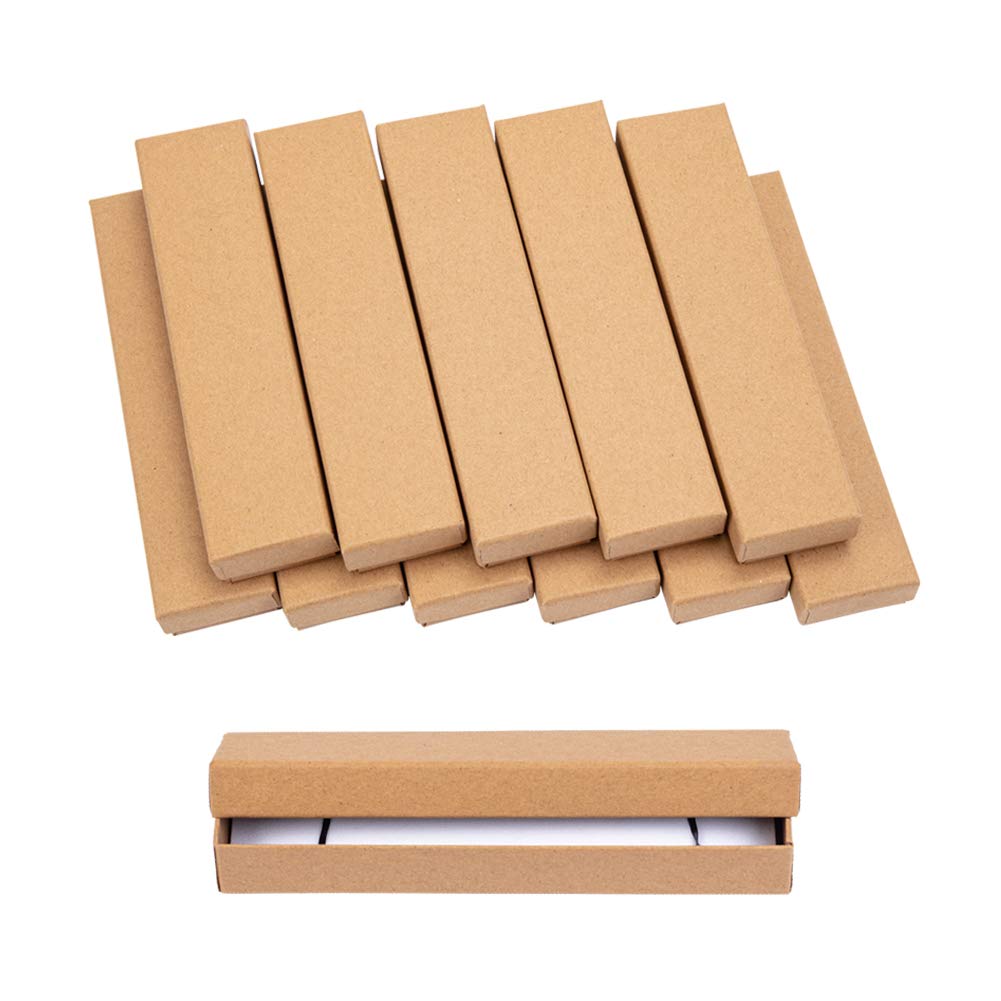 NBEADS 20 Pcs Kraft Paper Box Cardboard Jewelry Boxes Bracelet Box for for Necklaces, Earrings and Rings, Rectangle, Burlywood, 170x40x25mm