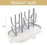 Vicloon Baby Bottle Drying Rack with 12 Detachable Brackets Grey view 2