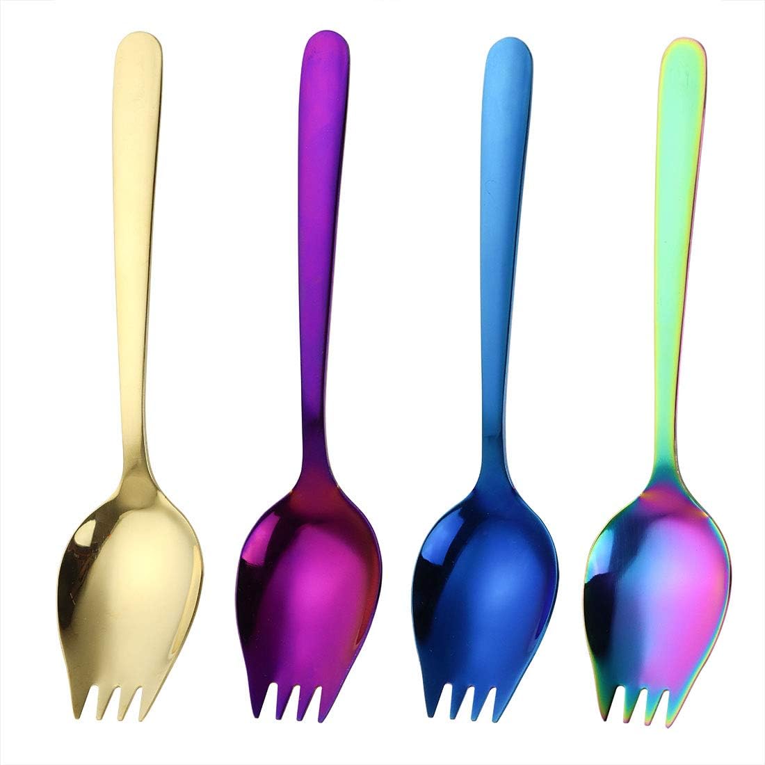 JUCOXO Sporks 4pack Stainless Steel Sporks 5.9 inch Spork