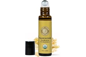 Silk Road Organic Frankincense Serrata Essential Oil Roll on, USDA Certified, Deep Relief of Body Aches & Discomfort - 10 ml Aromatherapy Roller