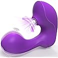 HaiPine Sucking Vibrator Adult Sex Toys, Dual Stimulation Rose Suction Vibrators with 9 Vibrating & Sucking Modes, Handheld Nipple Toys for Clitoral G Spot Stimulator, Female Couples Sex Toy, Violet1