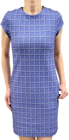Amazon Love Moschino ラブ モスキーノ ワンピース チェック ポケット 半そで ブルー Size 40 7 9号 Mos 40 7 9号 ワンピース チュニック 通販